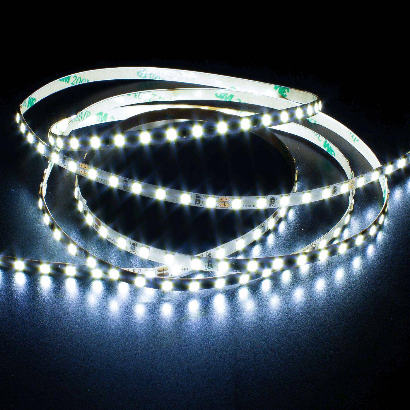 5m (500cm) LED Streifen Band Leiste 24V Kalt Weiß 6000K IP20 600LEDs 120LED/m SMD2835