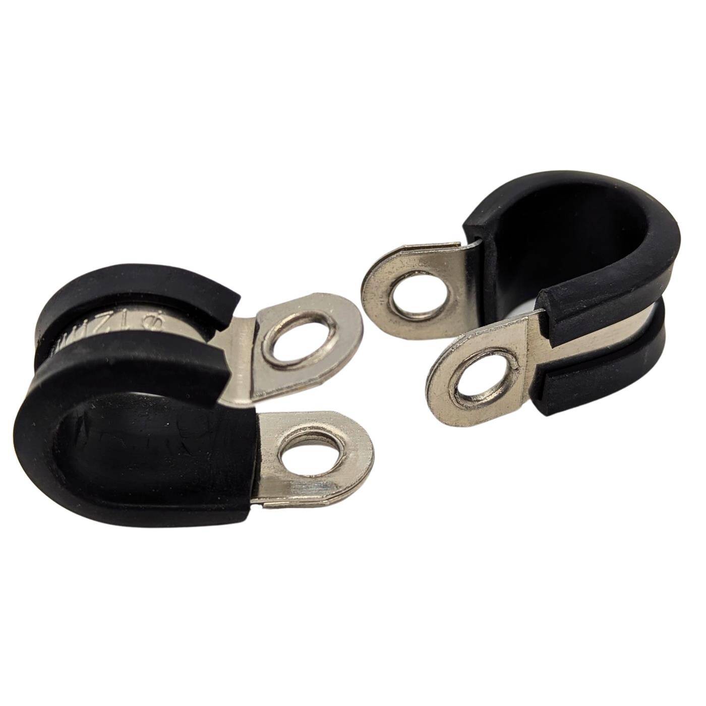 5x P-Clip Leitungsschelle Edelstahl V2A mit Gummi 12mm Rohrschelle Befestigungsschelle