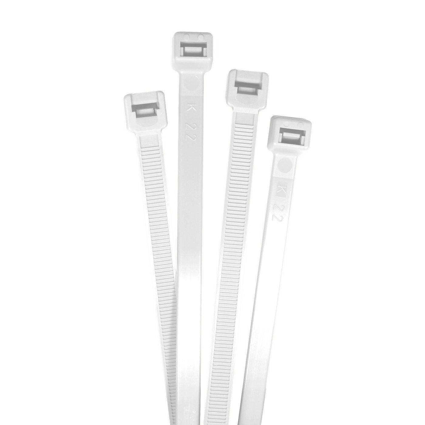 100x Kabelbinder 430 x 9mm Weiß Natur 80kg PA6.6 Polyamid Industriequalität