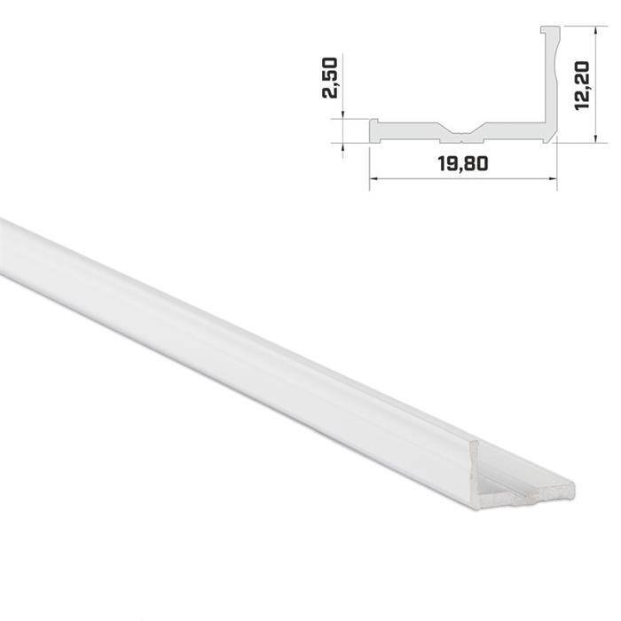 1m LED Profil E Weiß 19x12mm Aluminium Aufbauprofil für 16mm LED Streifen 1m LED Profil E Weiß 19x12mm Aluminium Aufbauprofil für 16mm LED Streifen