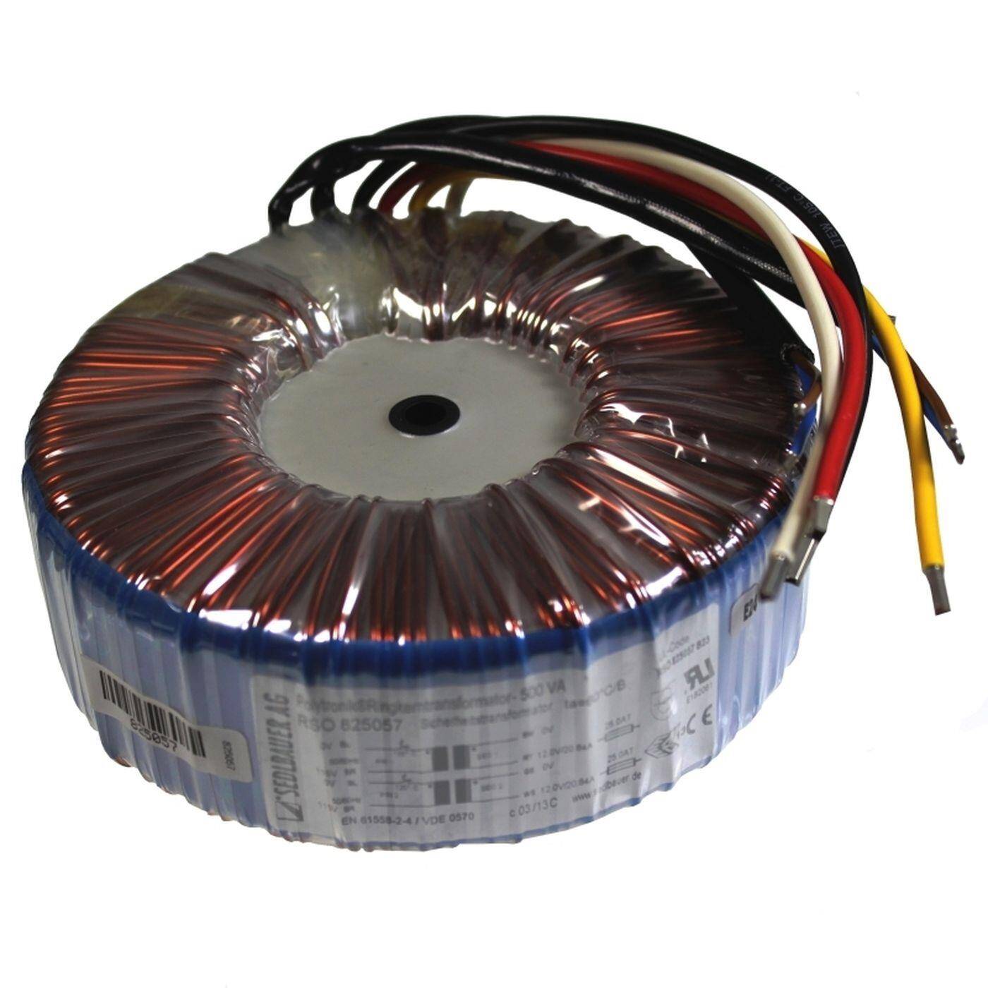 Toroidal transformer 500VA 2x115V 2x115V 230V Sedlbauer RTO-825061