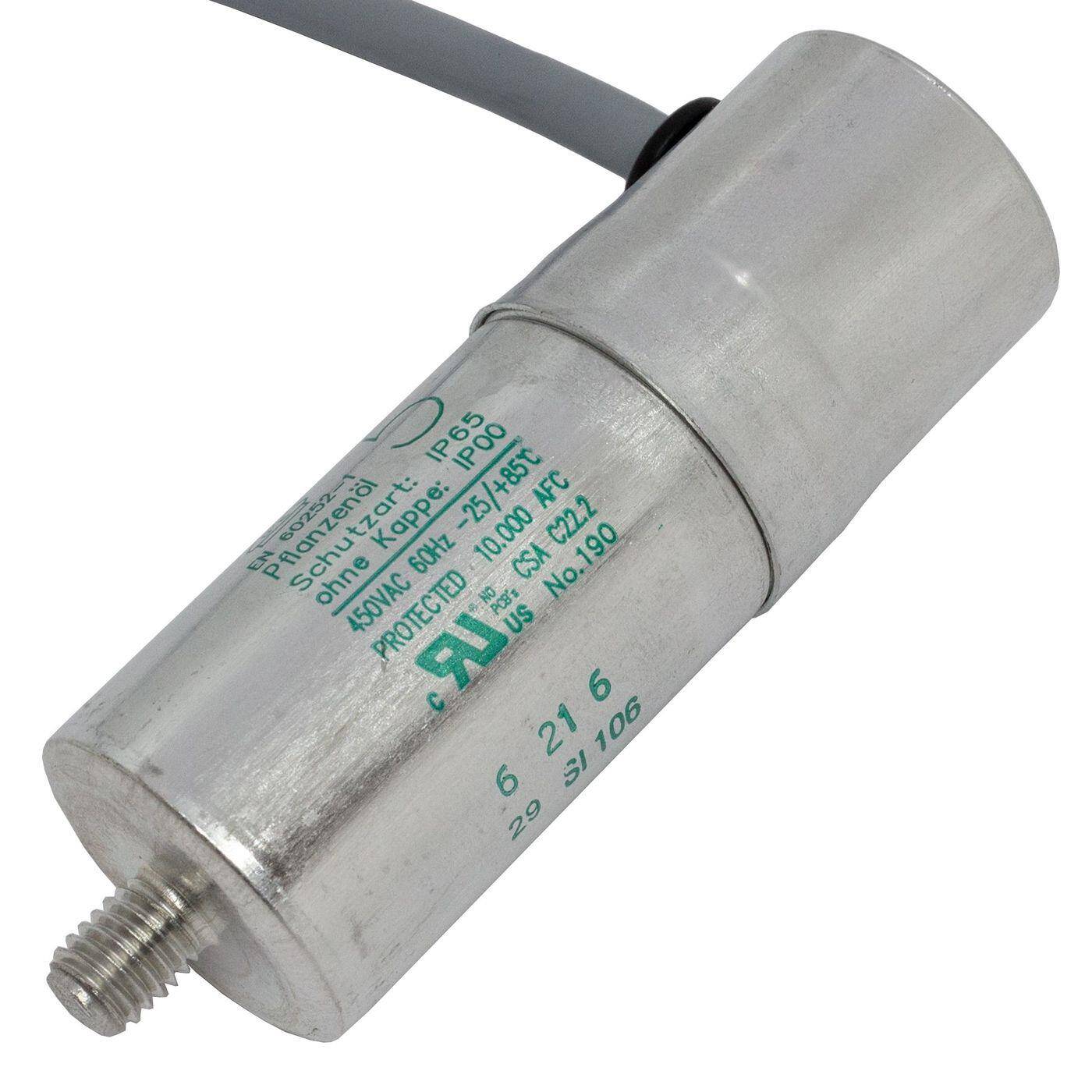 Lumonic Anlaufkondensator Hydra MKP-500 5-C inkl. Kabel 40cm | Motorkondensator 5µF 470V 30x85mm I Kondensator mit hochwertigem Metallgehäuse