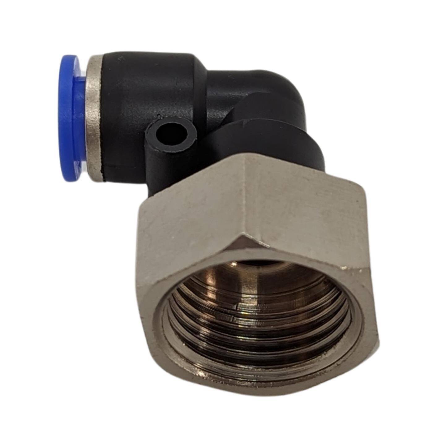 PU Schlauch 90° Steckverbinder Fitting mit Innengewinde 8mm*1/2Zoll Winkel-Verbinder L-Steckverbinder pneumatischer Steckverbinder Fitting Druckluft & Automatisierung