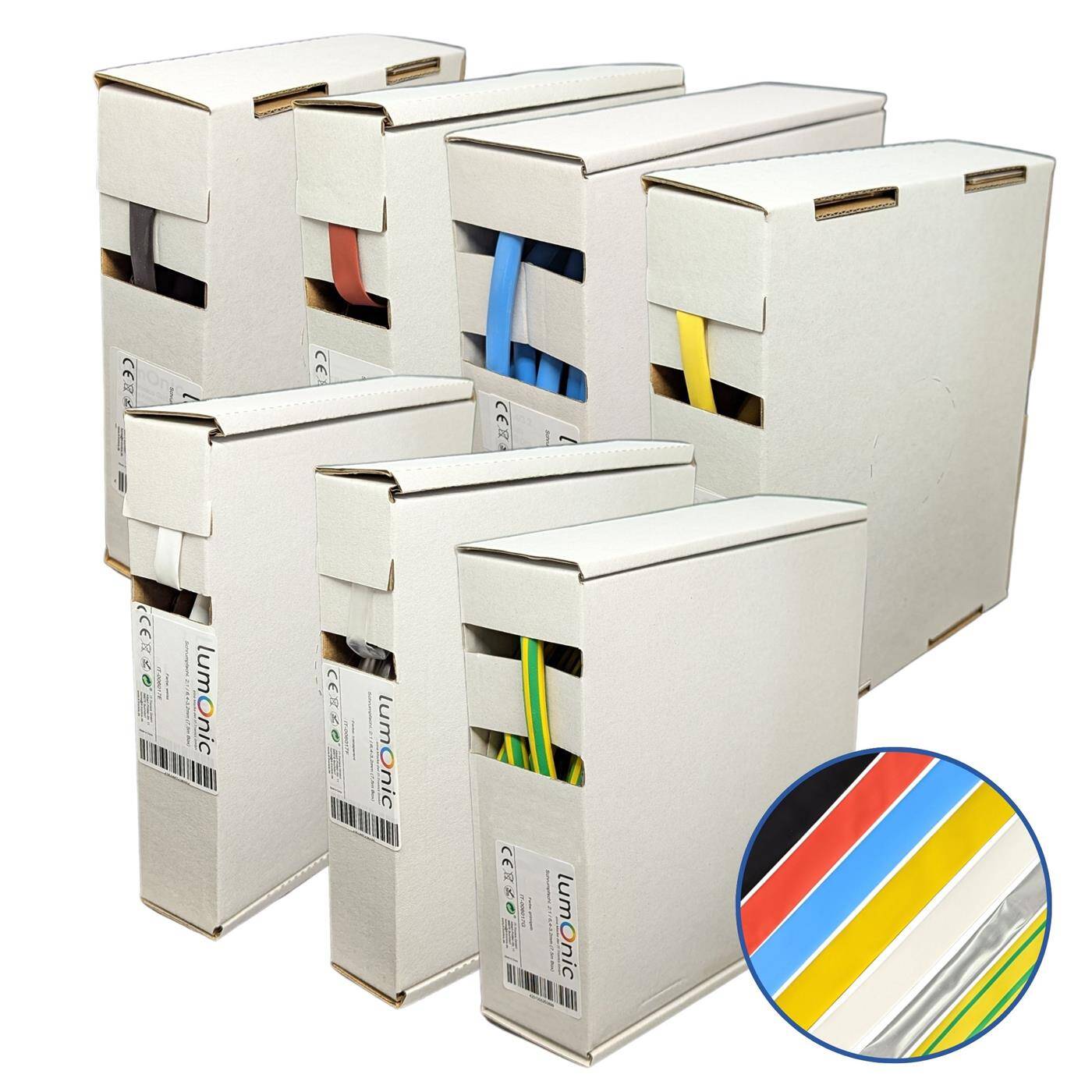 7,5m Schrumpfschlauch Box 2:1 6,4 -> 3,2mm Schwarz Flexibel