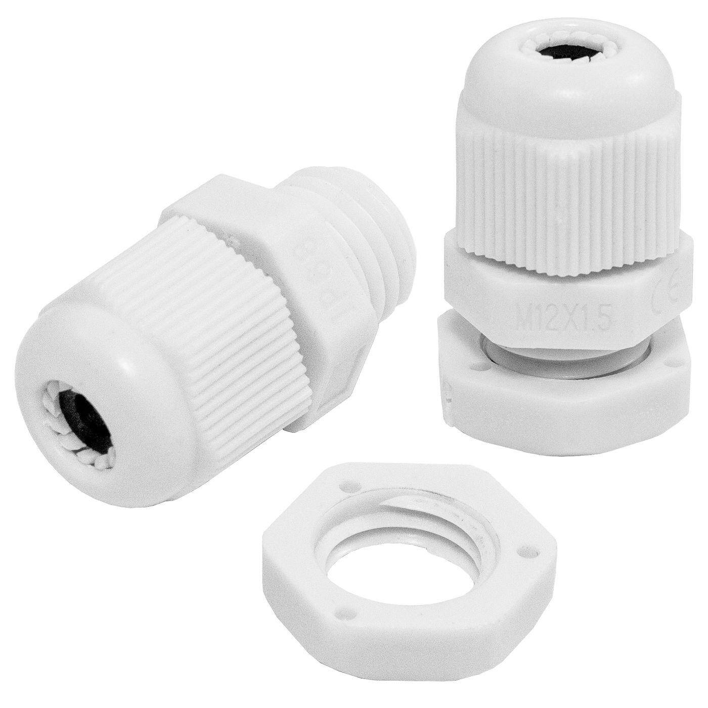 10x Kabelverschraubung M12 PG7 grau IP67 metrisch 3-6,5mm