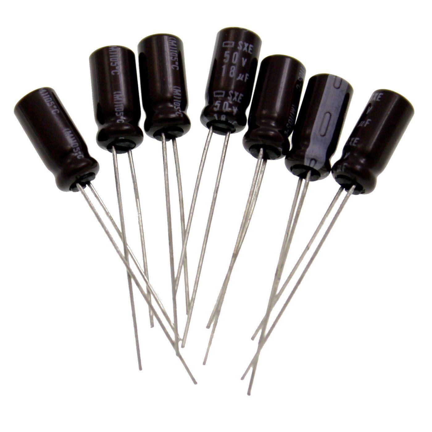 Elko Capacitor Radial 18µF 50V | Electrolytic capacitor up to a temperature of 105°C | 5x11,5mm | 18uF ESXE500ELL180MEB5N United Chemi-Con
