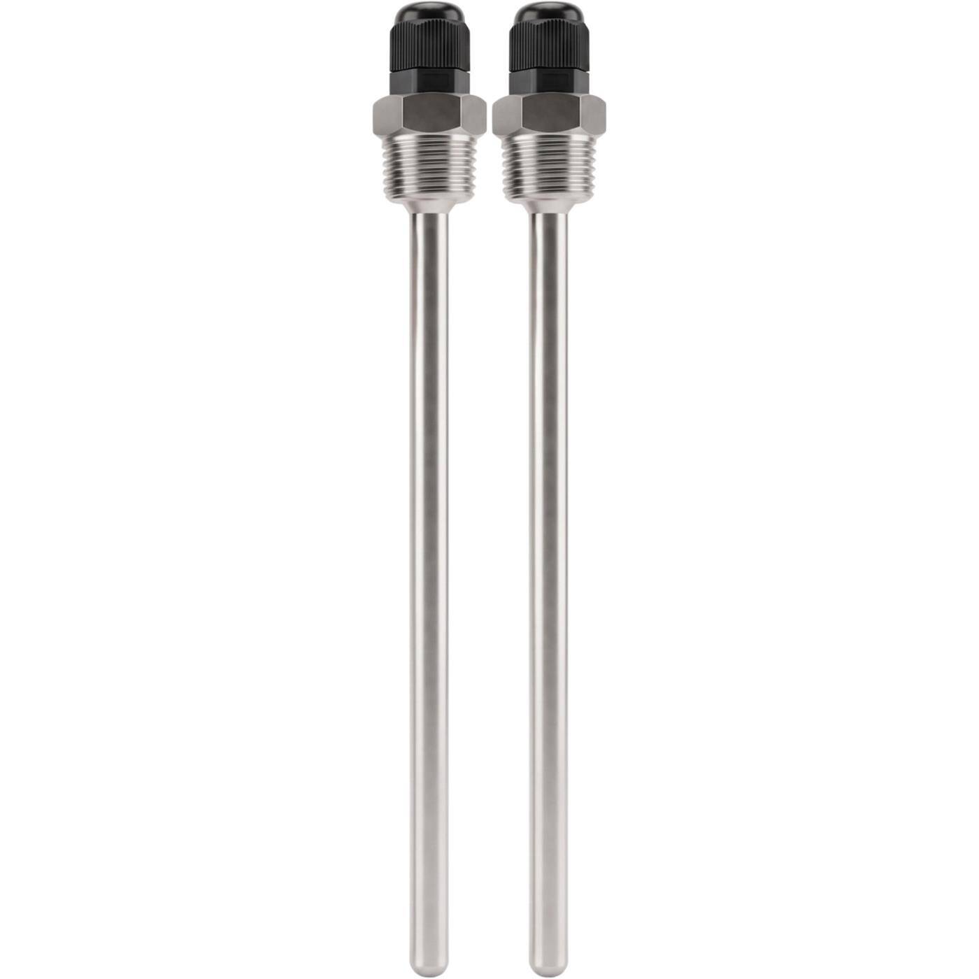 Lumonic Set of 2 immersion sleeves V2A stainless steel 1/2 inch | 300mm Installation length | Perfect fit for 6mm temperature sensors | for buffer storage, heating, solar + smart home
