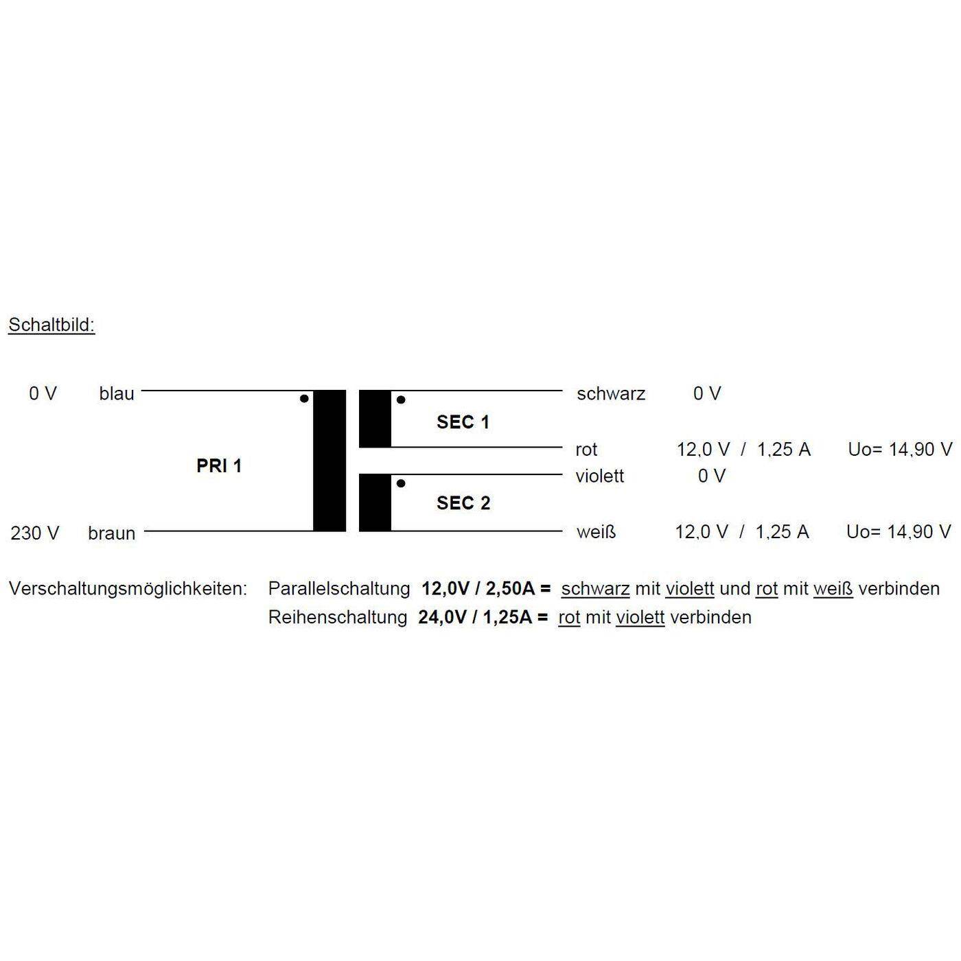 Lumonic Ringkerntrafo Transformator 30VA 2x12V für Audio, Industrie, Halogen und Schienensysteme - 230V Eingangsspannung - 24V Sekundärspannung - Modell RSO-826008