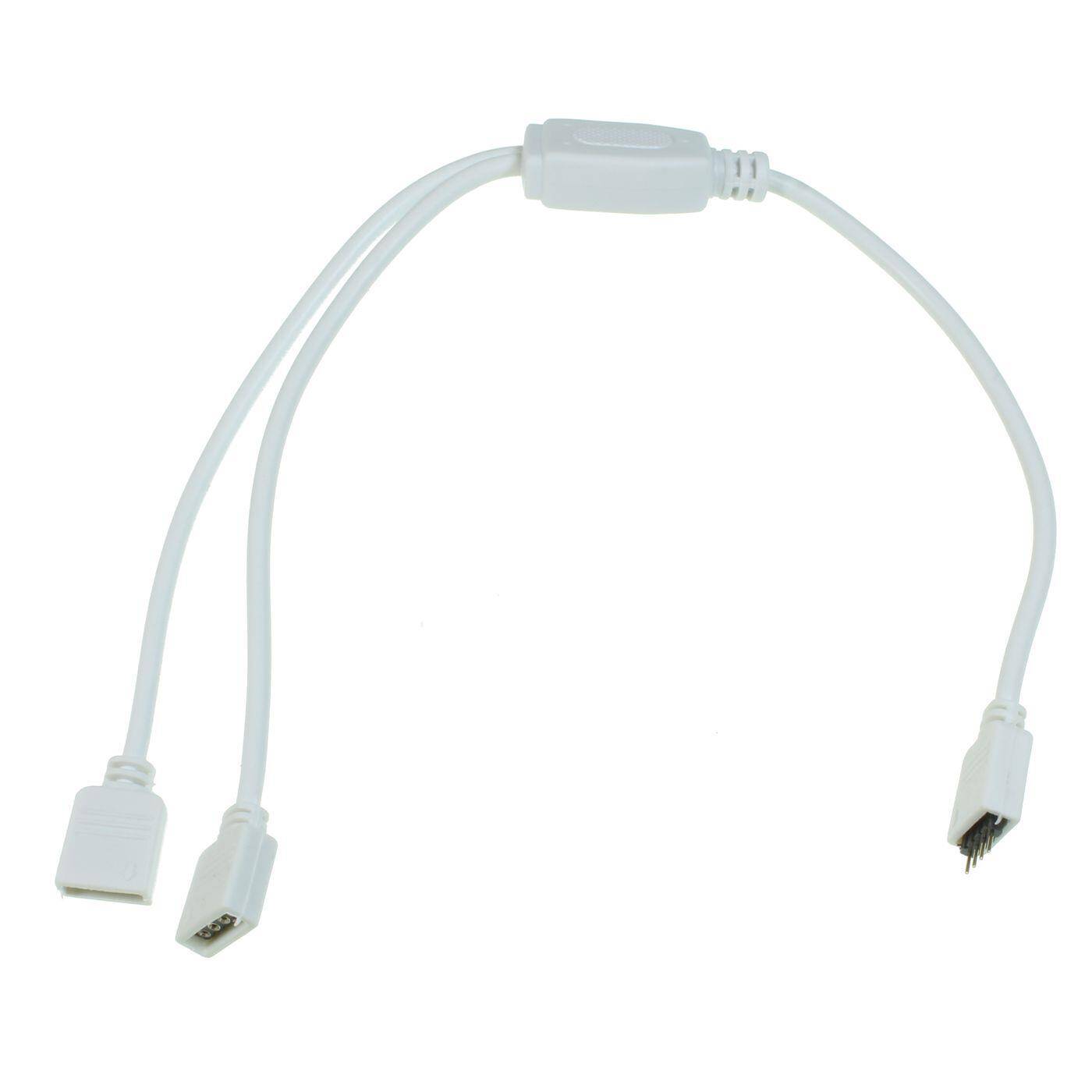 1 zu 2 RGB LED Verteiler Steckverbinder 30cm 4 Pin Buchse -> 2x 4 Pin Buchse 13x6mm Weiß