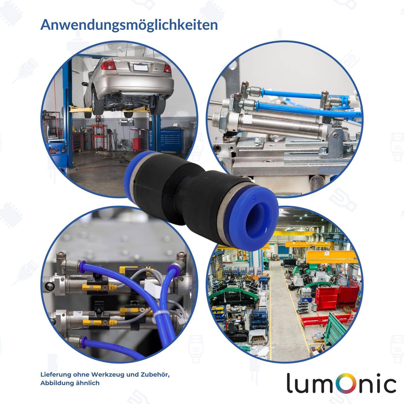 PU hose connector 10mm straight Quick release fastener Pneumatic plug connector Hose connector Compressed air