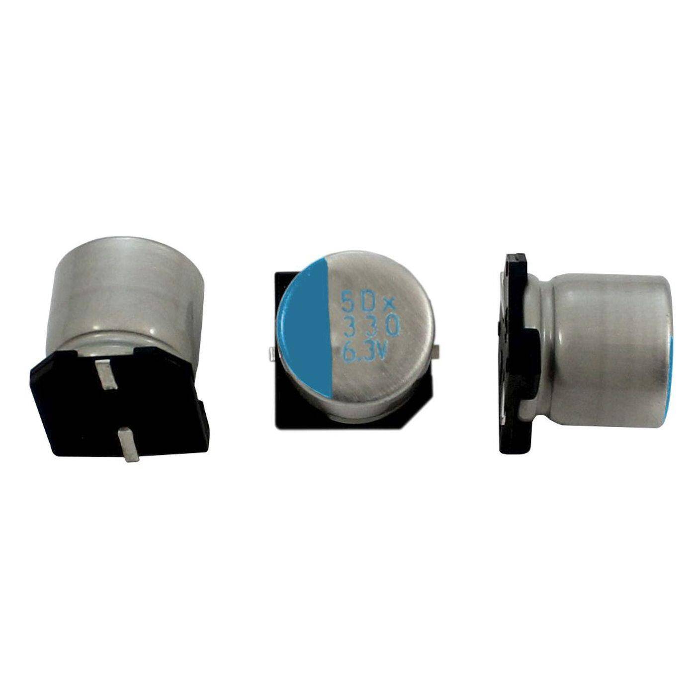 SMD Elko Capacitor 330µF 6,3V | Electrolytic capacitor up to a temperature of 105°C | 6,3x5,7mm | 330uF PVX-6V331MF60ETQ-R2 Elna