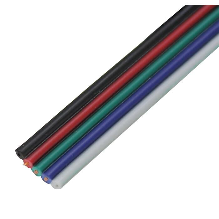 20m RGBW LED Extension cable Flat cable Red Green Blue White Black