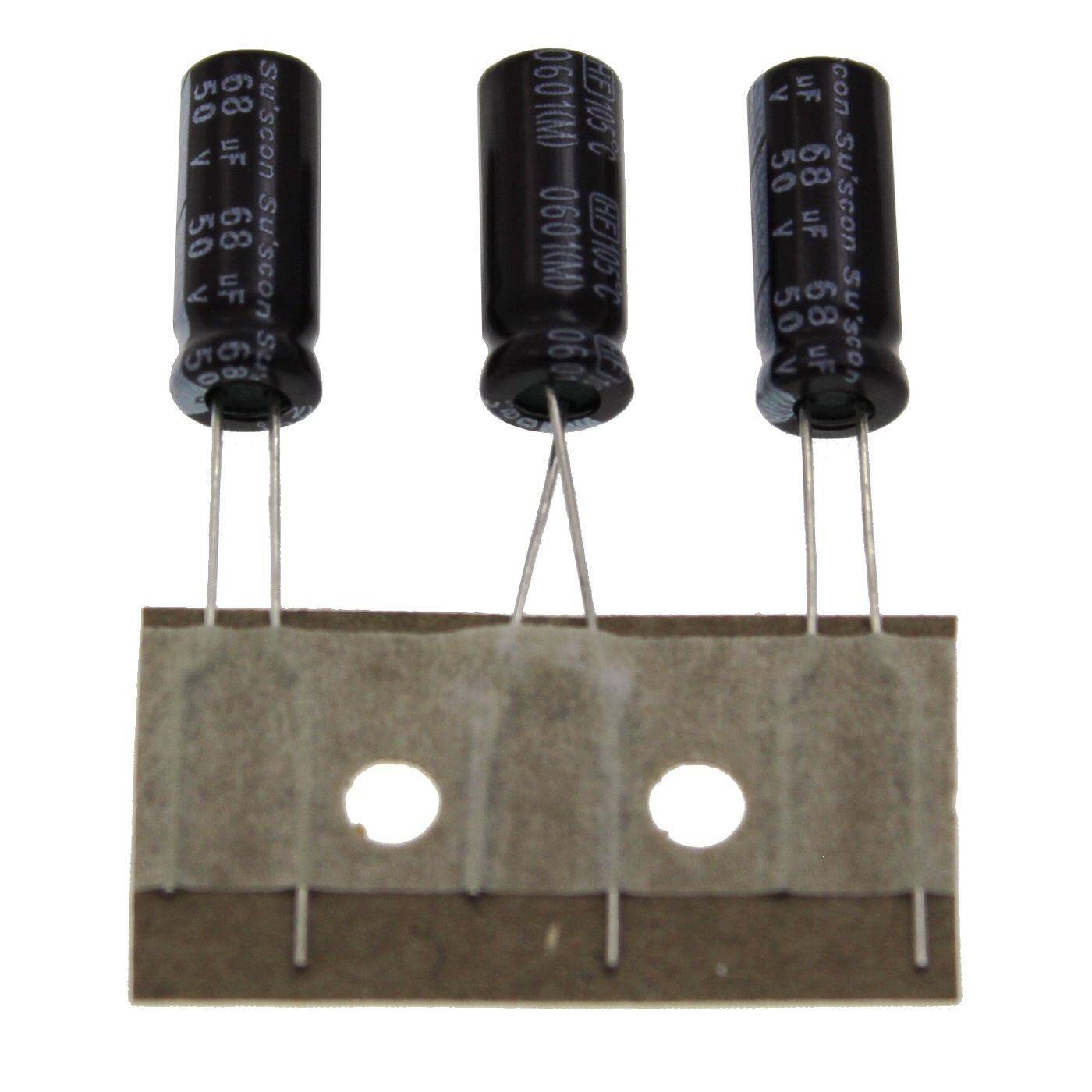 Elko Kondensator Radial 68µF 50V | Elektrolytkondensator bis zu einer Temperatur von 105°C | 6,3x15mm | 68uF HF050M680E15P25R Suscon