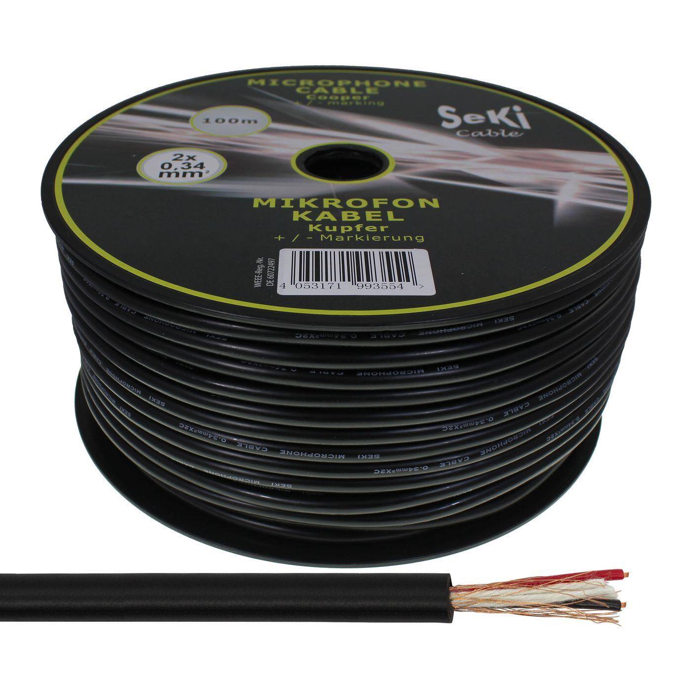 100m Mikrofonkabel rund 2x 0,34mm² Profi PA Installations- Rundkabel OFC Kupfer 100m Mikrofonkabel rund 2x 0,34mm² Profi PA Installations- Rundkabel OFC Kupfer