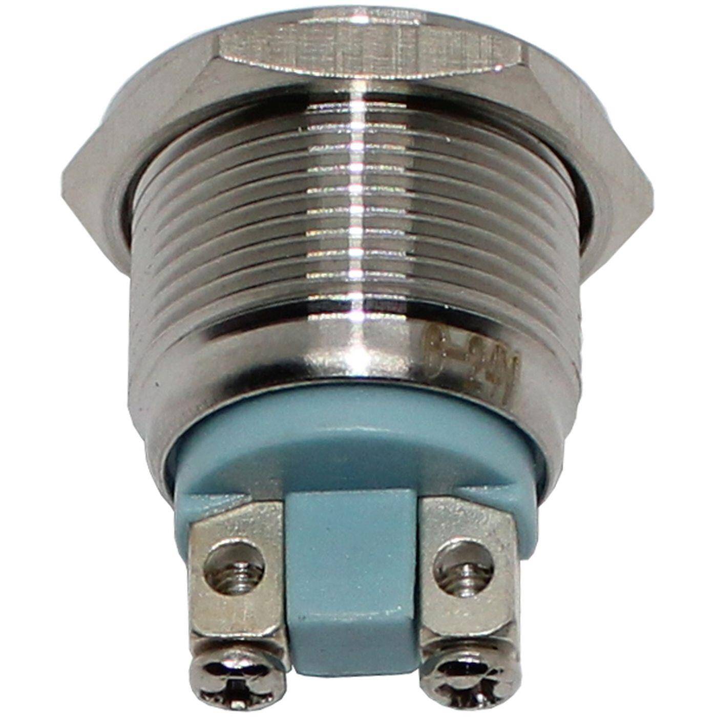 Edelstahl Kontrollleuchte V2A Signalleuchte Ø22mm LED Rot IP67 Schraubanschluss Ø25x28mm -25...+70°C