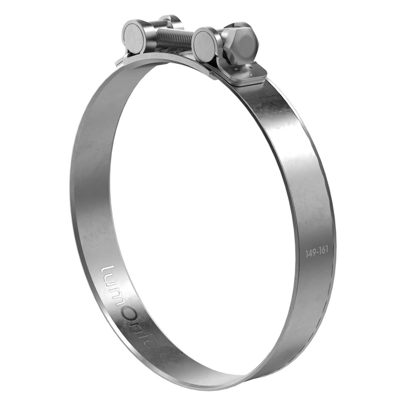 1x Lumonic Gelenkbolzenschelle Edelstahl 149-161mm V2A Auspuffschelle für Bau PKW LKW