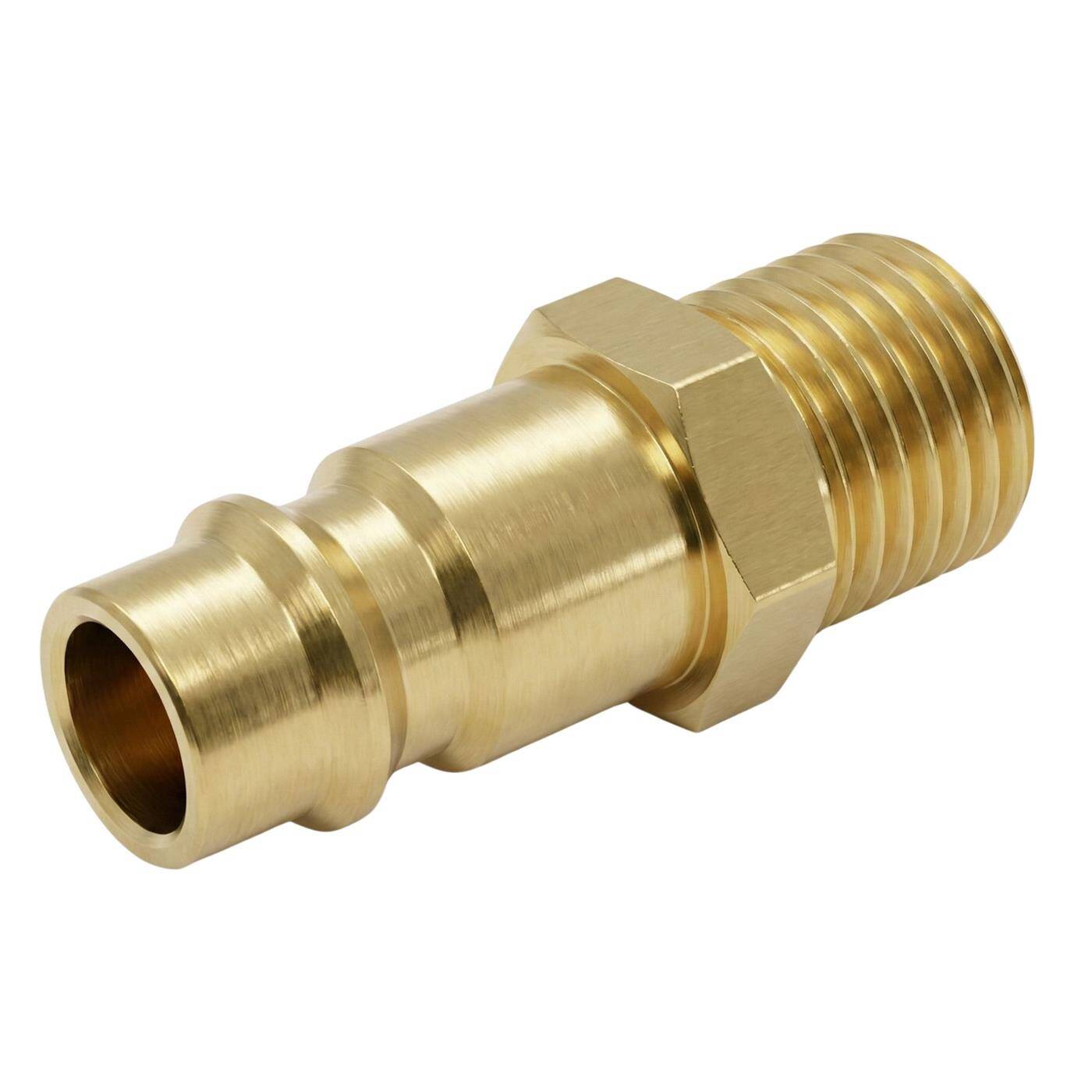 Coupling plug with external thread 1/4" made of brass Compressed air coupling plug Quick coupling for workshops, businesses and DIY enthusiasts