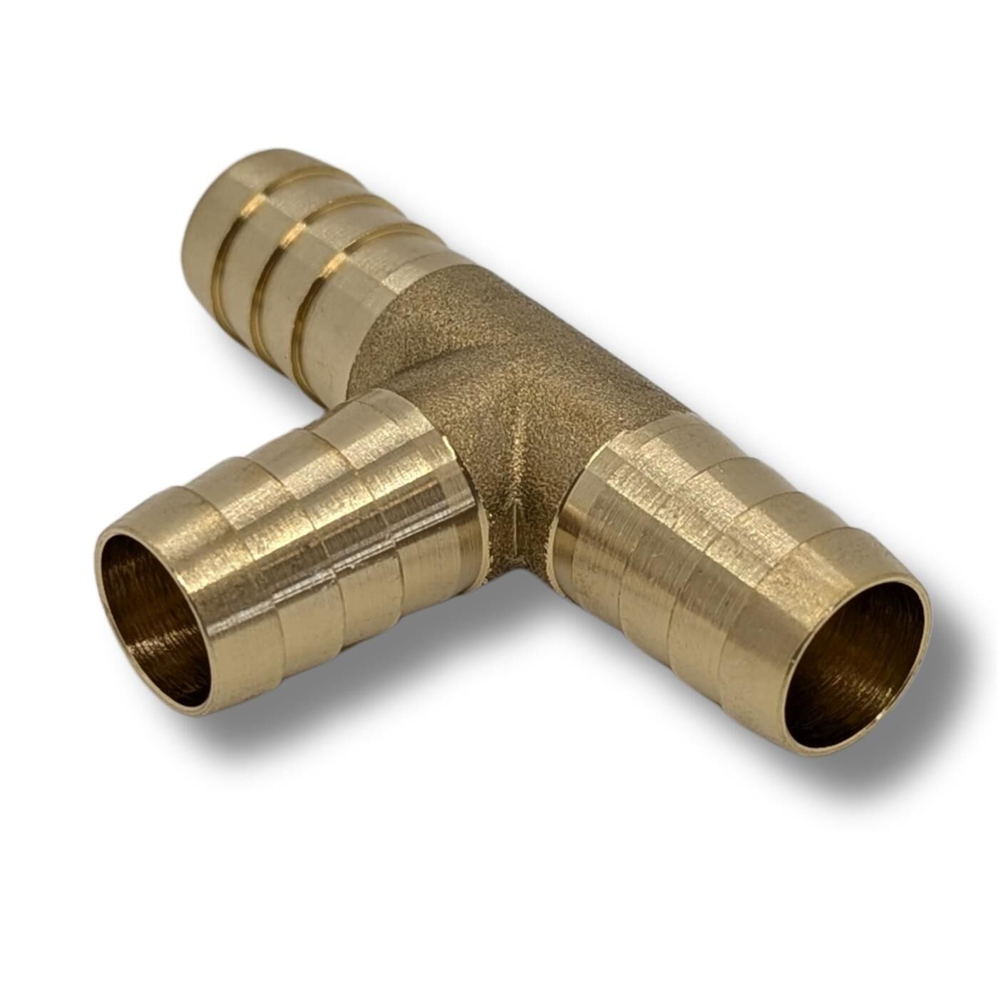 T-hose connector I for 13mm (1/2") hose I made of brass I T-connector I T-piece I with spike profile I Compressed air I for workshops, businesses and DIY enthusiasts