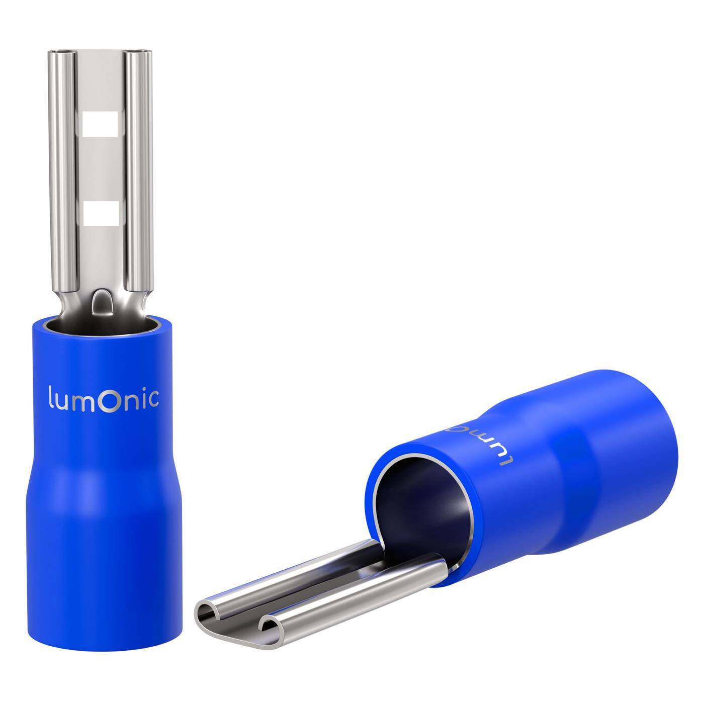 25x Flachsteckhülse teilisoliert 1,5-2,5mm² Steckmaß 0,8x2,8mm Blau für Flachstecker Messing verzinnt