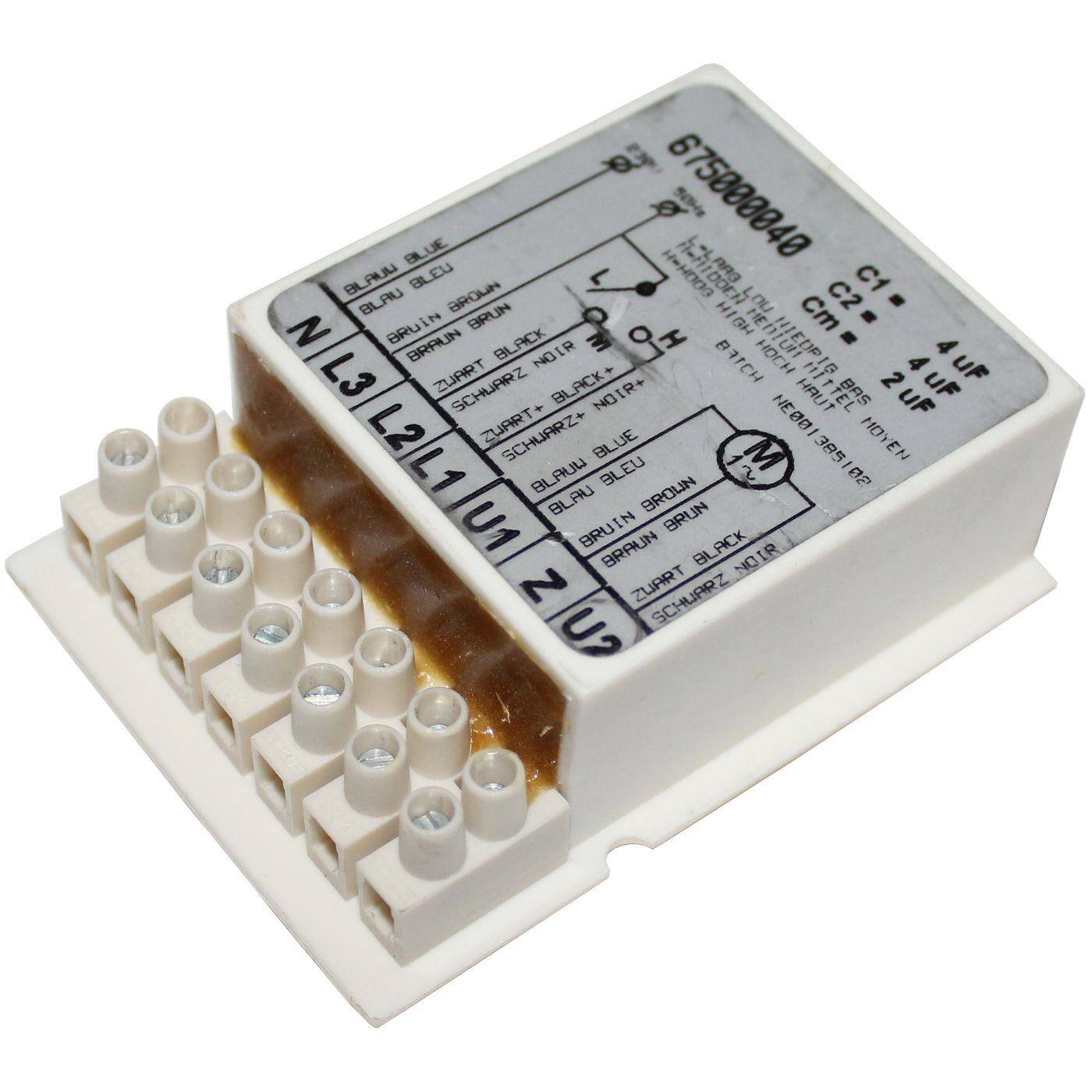 Capacitor Module C1= 4µF, C2= 4µF, Cm = 2µF 250V DNA 675000040 Capacitor Module C1= 4µF, C2= 4µF, Cm = 2µF 250V DNA 675000040