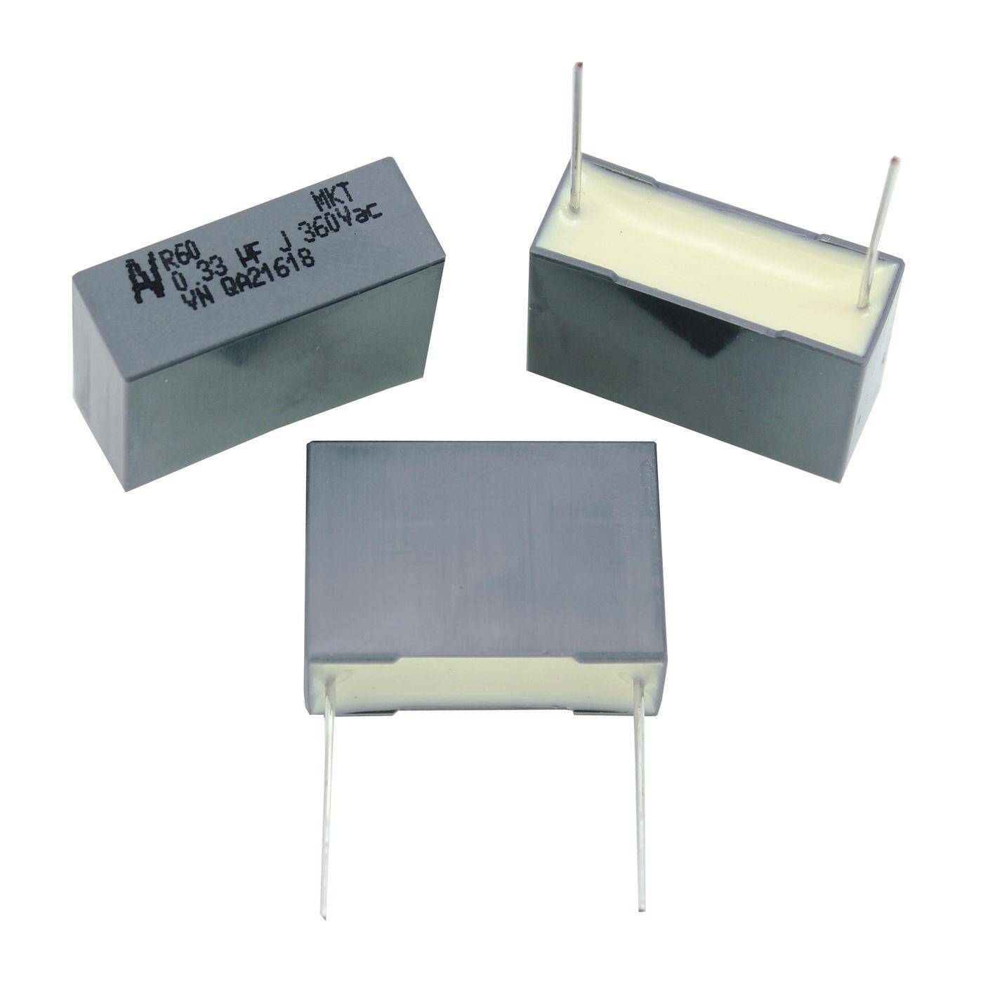 Arcotronics MKT Folien Kondensator | 0,33µF 360V AC I 2-Pin Anschluss I 2-Pin I 0,33uF, 330nF I Kondensator gegen Flackern | für Haushaltsgeräte, Elektrowerkzeuge, Gebäudetechnik, Industrieanwendungen, LED