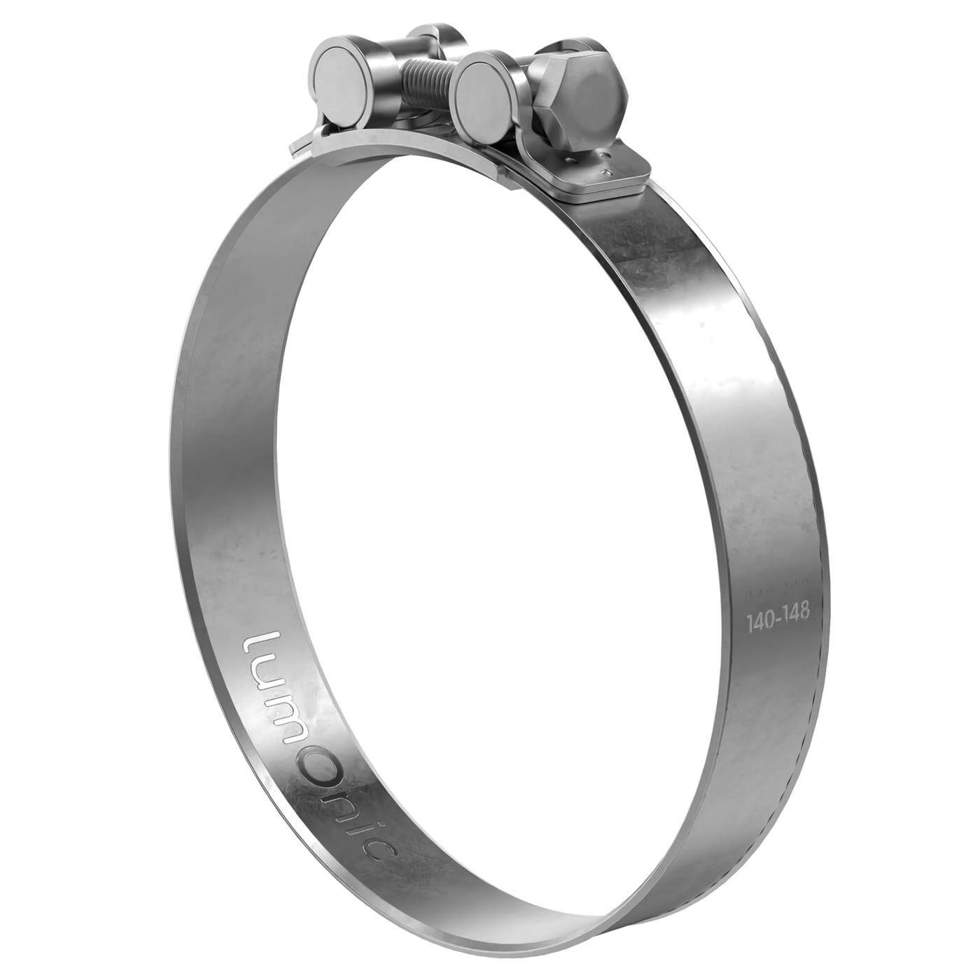1x Lumonic Gelenkbolzenschelle Edelstahl 140-148mm V2A Auspuffschelle für Bau PKW LKW