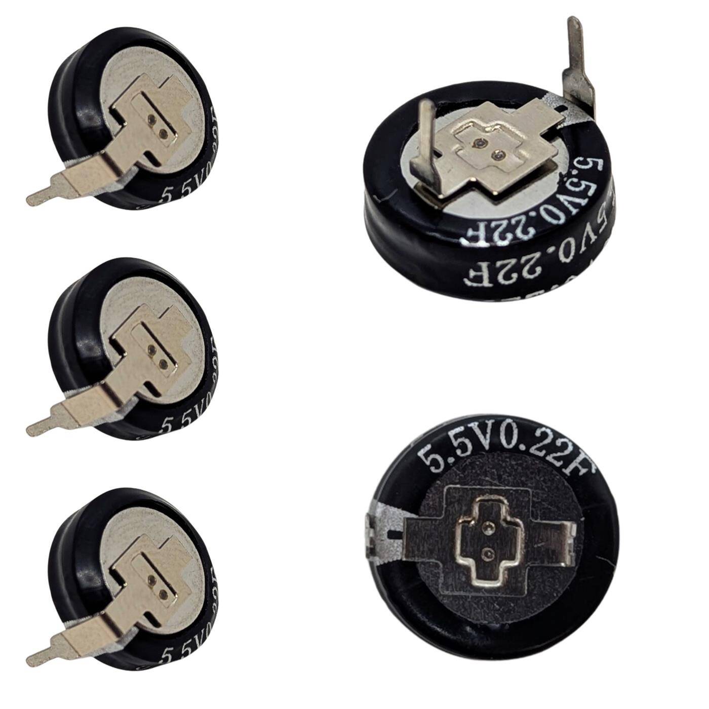 Lumonic 5x Supercap 0,22F 5,5V H-Type | EDLC for direct use, high capacity | 5.5V monoblock - no balancing necessary | Flicker protection, backup, PLC, heating