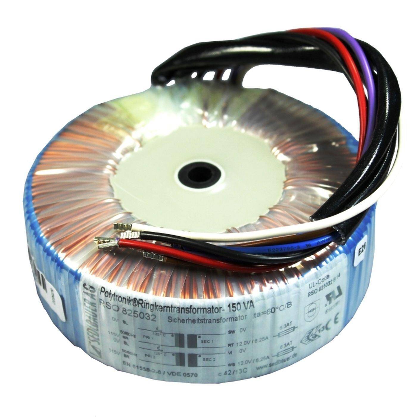 Toroidal transformer 150VA 2x115V 2x12V 24V Lumonic RSO-825032