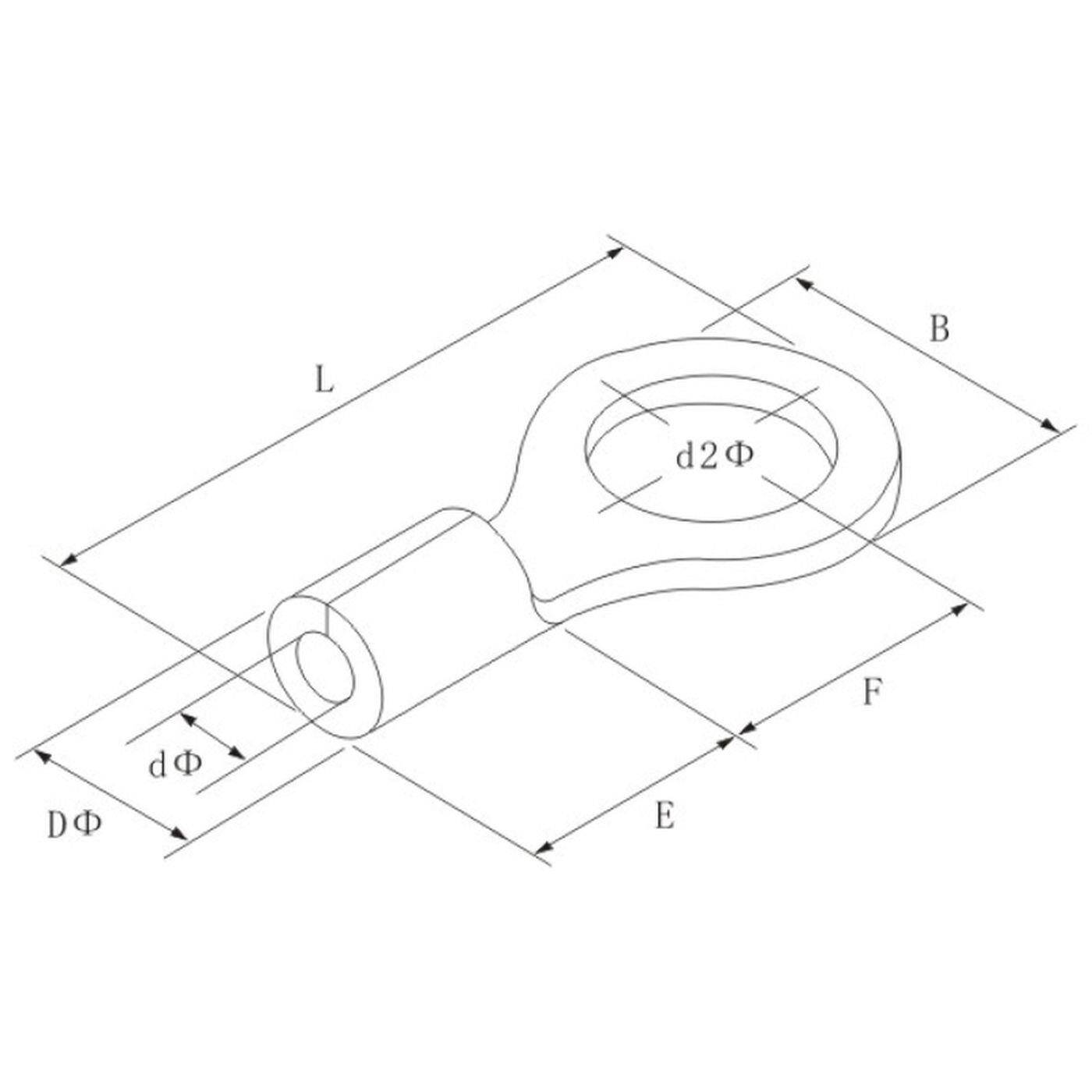 25x Ringkabelschuh blank 1,5-2,5mm² Lochdurchmesser M6 Ringzunge Kupfer verzinnt
