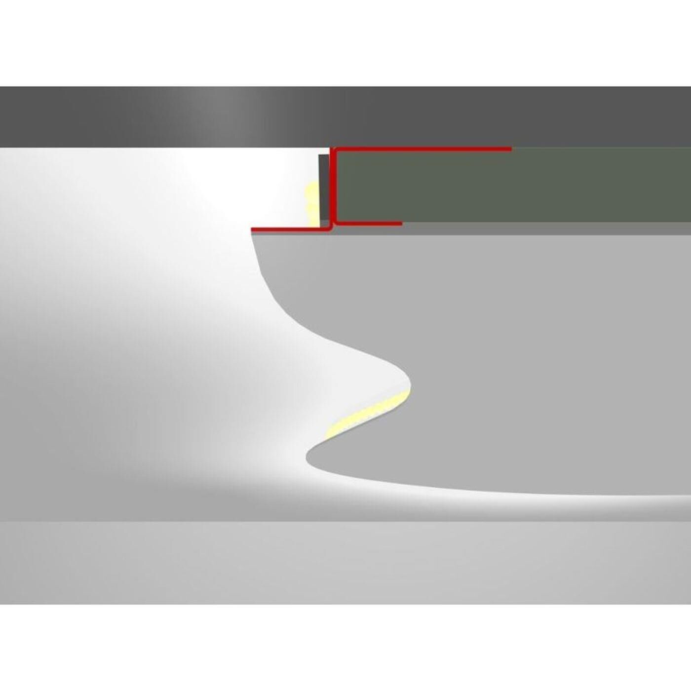 2m LED Drywall profile ADP flex for curves for free surface design for Plasterboard Steel Zinc sheet