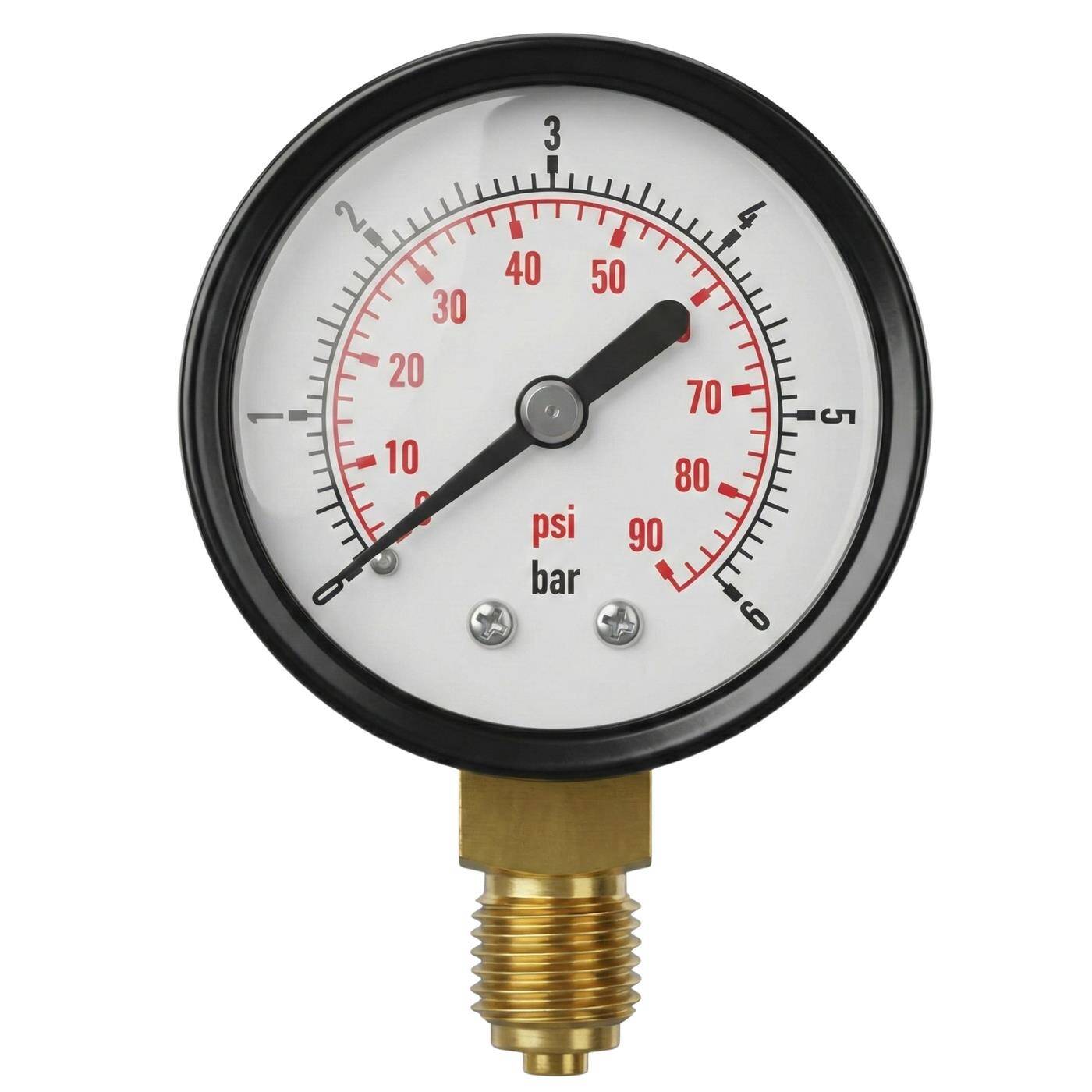 Lumonic I Pressure gauge 0-6,0bar I 1/4 Customs I Class 2.5 I Bottom connection I Diameter 50mm I Pressure gauge I for compressed air and water