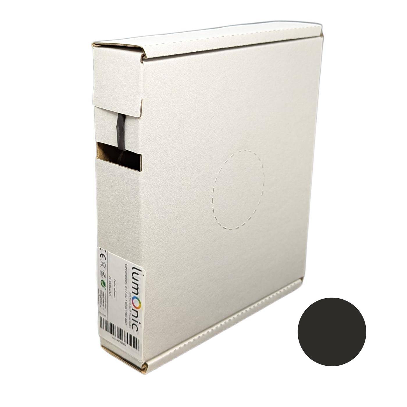 10m Heat shrink tubing Box 3:1 3 -> 1mm Black Flexible