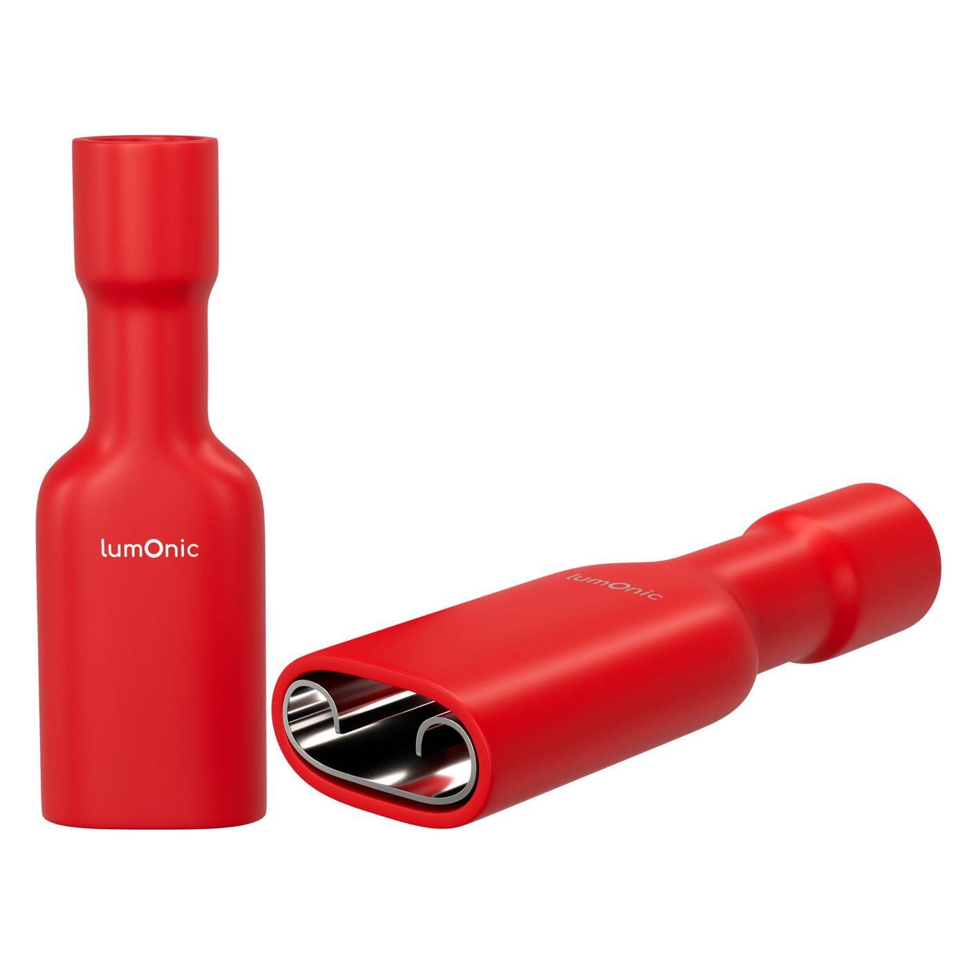 25x Flachsteckhülse vollisoliert 0,5-1,5mm² Steckmaß 0,8x6,4mm Rot für Flachstecker Messing verzinnt