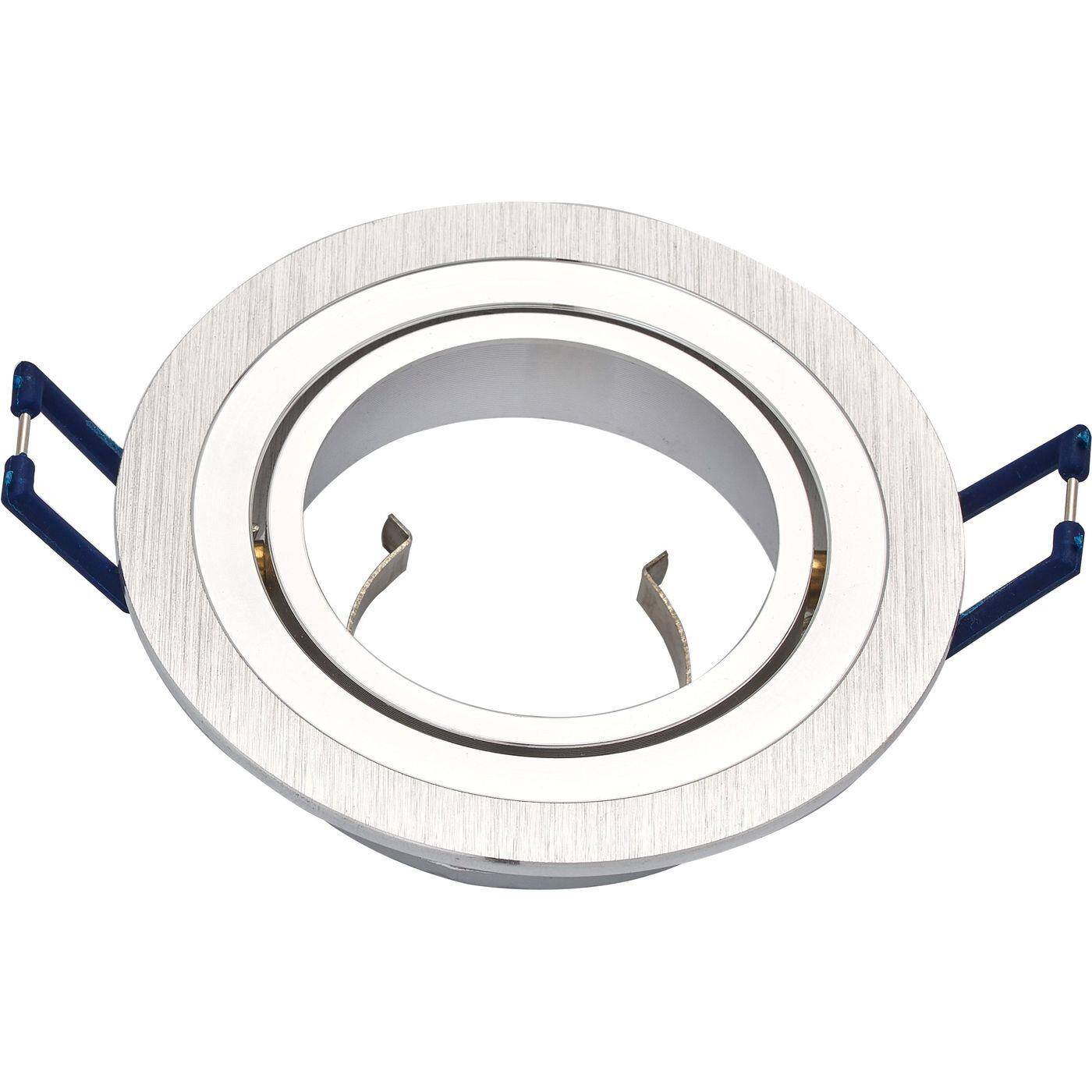 LED Einbaurahmen Rund 90x22mm Silber Aluminium Schwenkbar Spot GU10 MR16