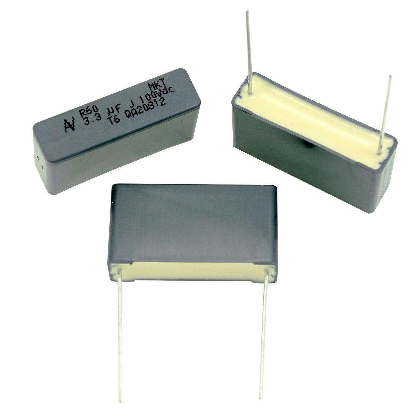 Arcotronics MKT Folien Kondensator | 3,3µF 100V DC I 2-Pin Anschluss I 2-Pin I 3,3uF, 3300nF I Kondensator für Frequenzweichen von Lautsprechern oder zur Entstörung von elektrischen Geräten