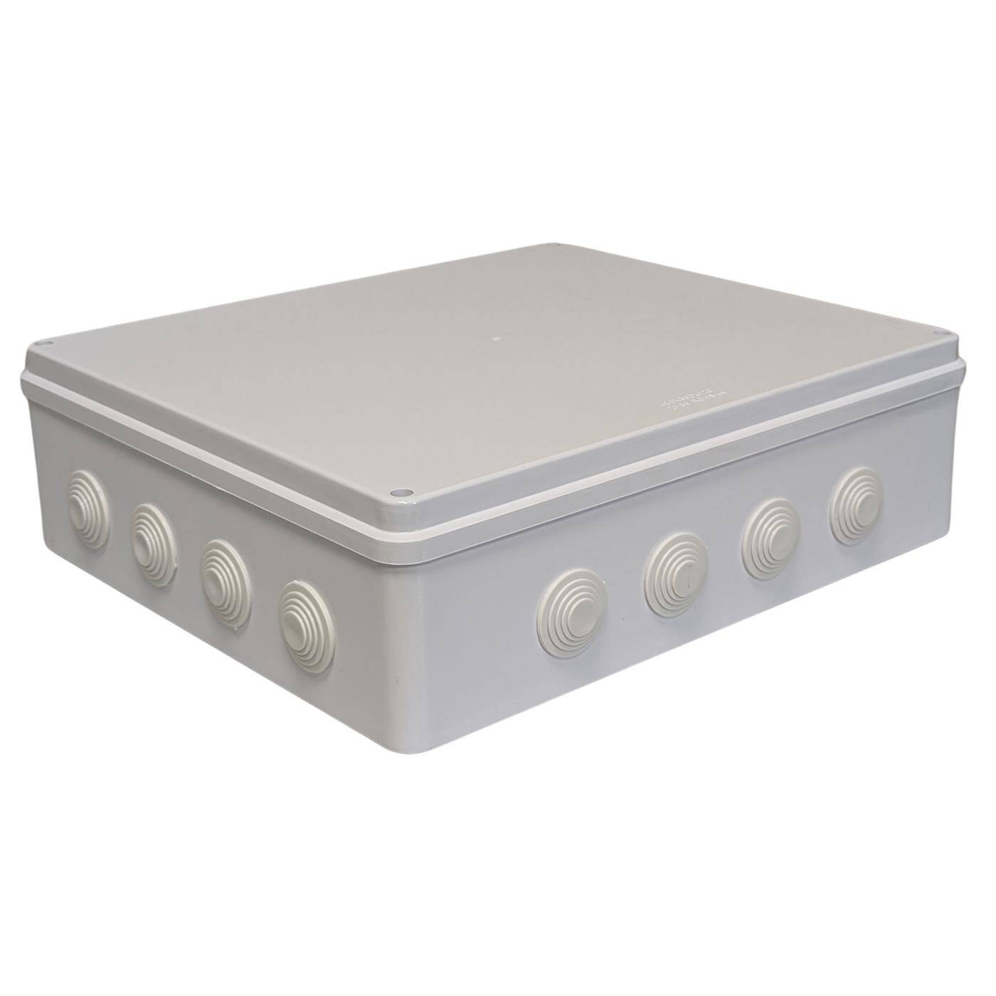 Verteilerdose Aufputz IP65 400x350x120mm 15 Öffnungen Abzweigdose Wasserdicht Weiß Anschlussdose Klemmdose