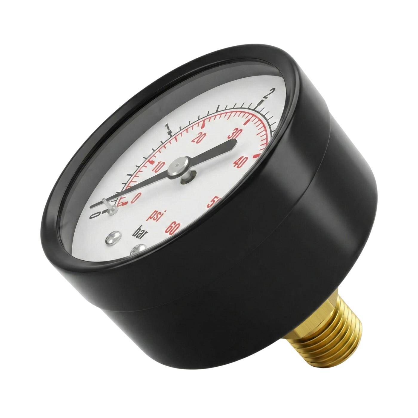 Manometer 0-4,0bar 1/4 Zoll Klasse 2,5 Anschluss hinten Durchmesser 50mm Druckmesser für Druckluft und Wasser