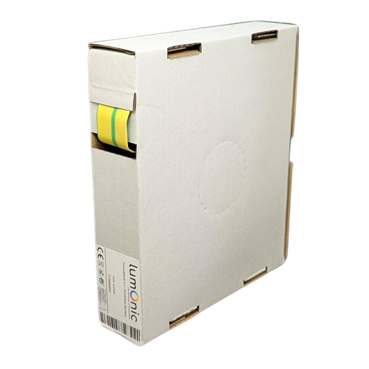 5m Schrumpfschlauch Box 2:1 16 -> 8mm Grün Gelb Flexibel