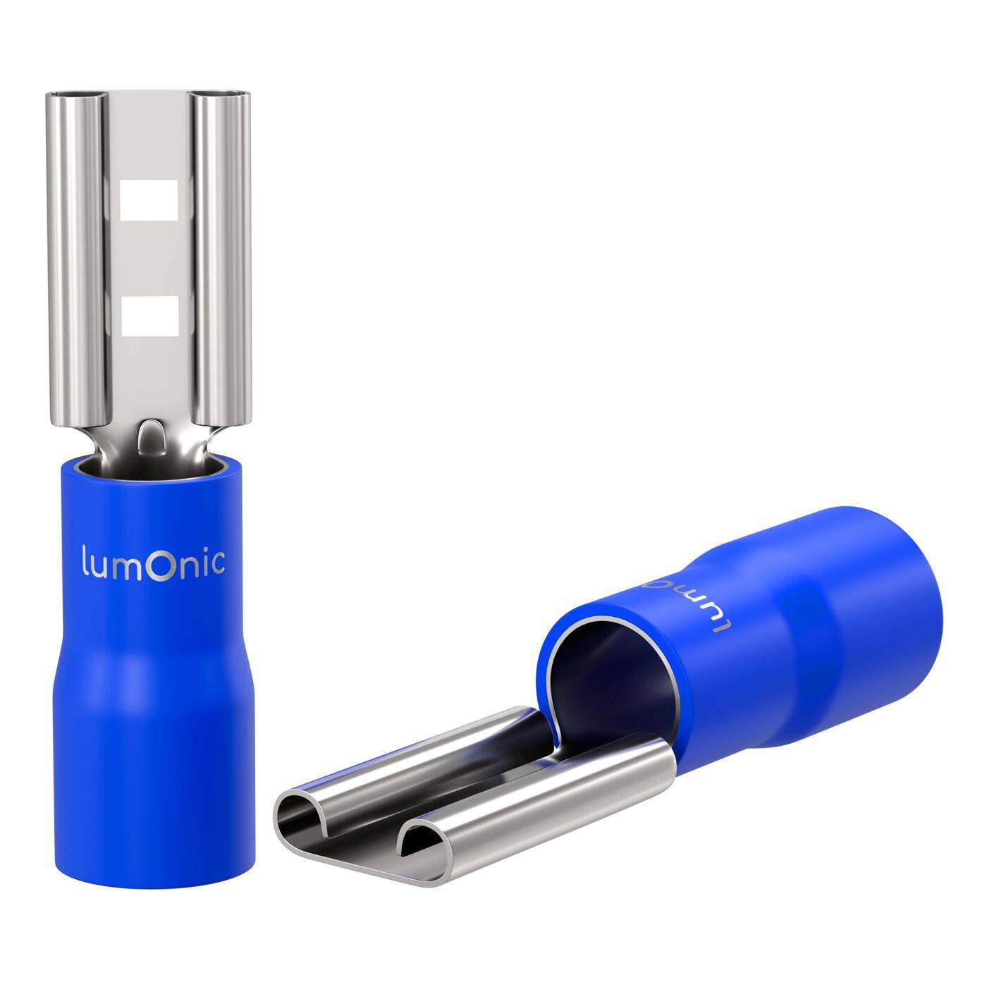 25x Flachsteckhülse teilisoliert 1,5-2,5mm² Steckmaß 0,8x4,8mm Blau für Flachstecker Messing verzinnt