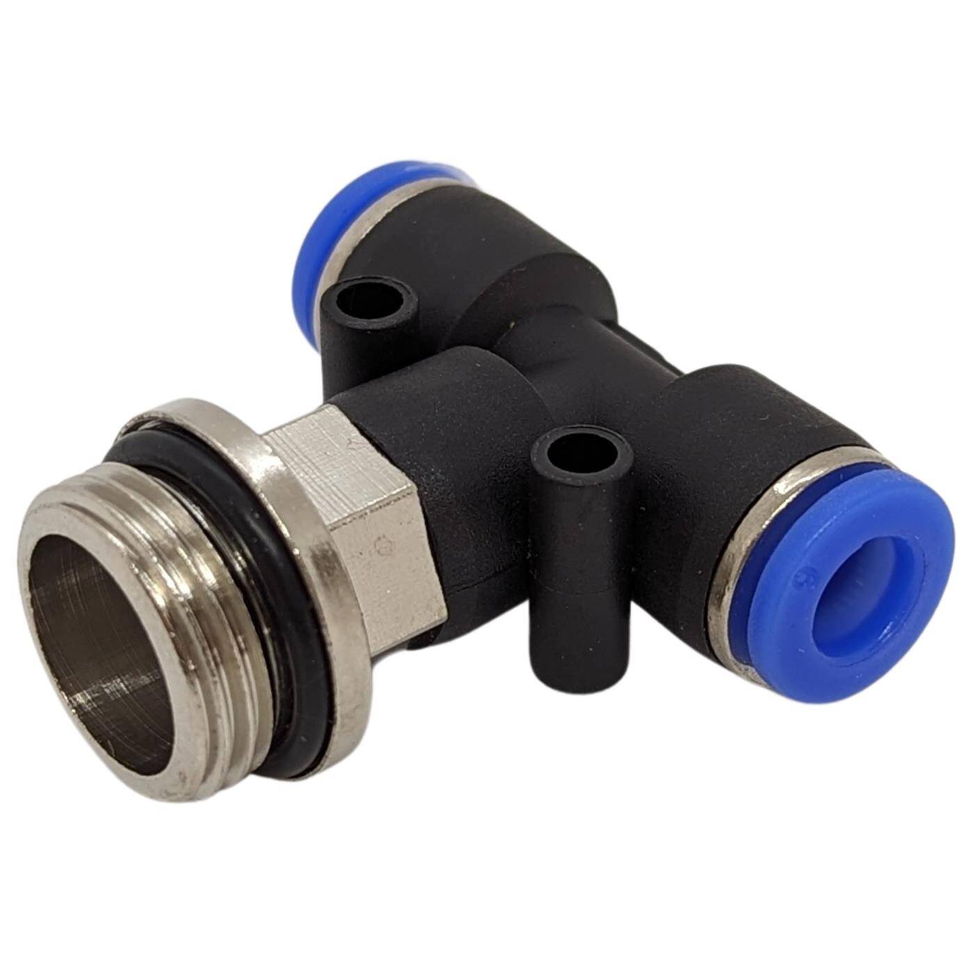 PU hose T-connector fitting with external thread 6mm*3/8inch T-piece Push-in Pneumatic plug connector T-distributor Compressed air