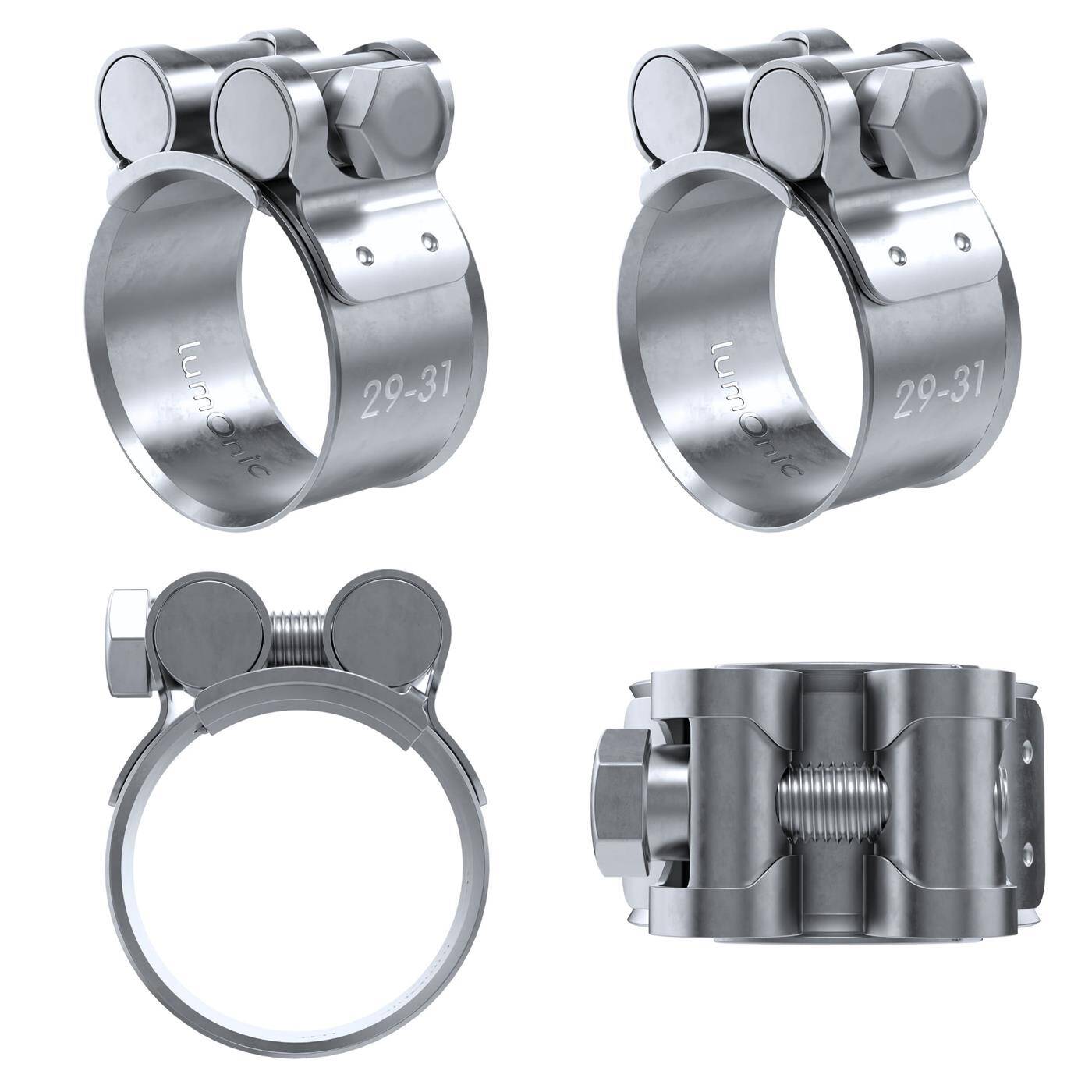 4x Lumonic Gelenkbolzenschelle 29-31mm  Auspuffschelle für Bau PKW LKW