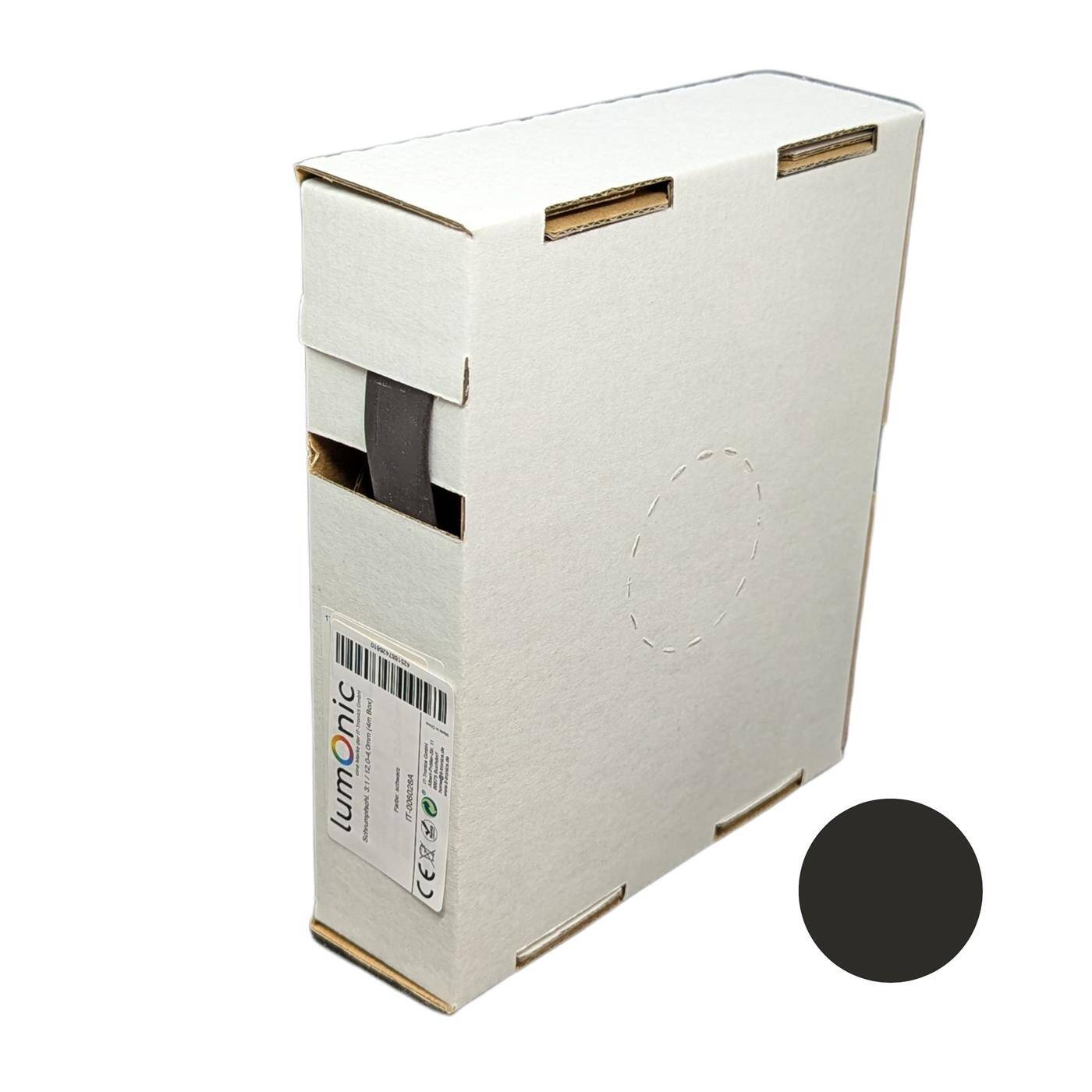 4m Schrumpfschlauch Box 3:1 12 -> 4mm Schwarz Flexibel