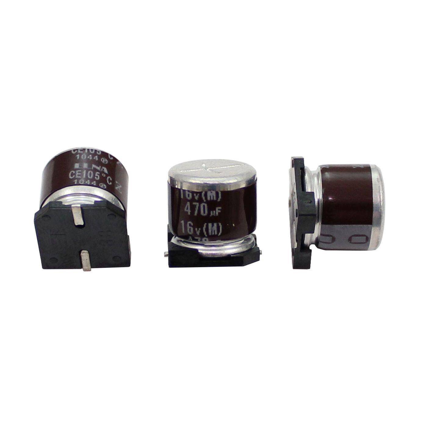 SMD Elko Kondensator 470µF 16V | Elektrolytkondensator bis zu einer Temperatur von 105°C | 8x10mm | 470uF RVZ-16V471MH10U-R2 Elna
