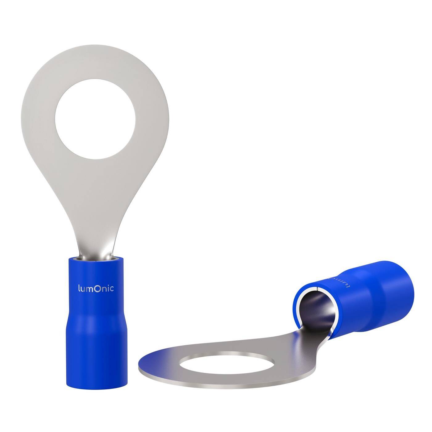 Lumonic 25x Ring cable lug 1,5-2,5mm² Partially insulated | M6 | Tinned copper | Secure cable connection without soldering | Set, crimp cable lug, crimp connector, eyelet | Motor vehicle, mechanical engineering, motorhome, battery