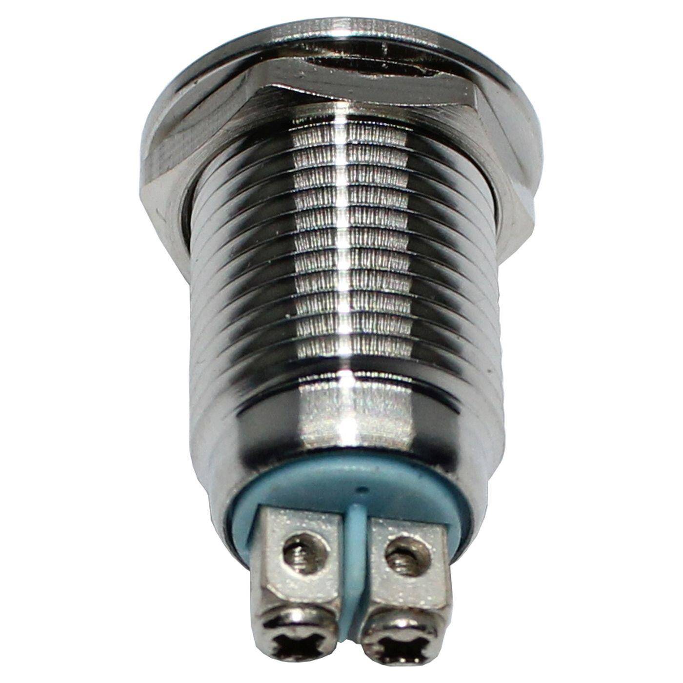 Edelstahl Kontrollleuchte V2A Signalleuchte Ø12mm LED Grün IP67 Schraubanschluss Ø16x24mm -25...+70°C