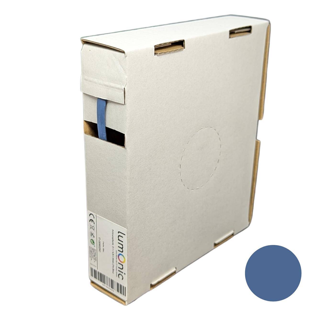 7m Heat shrink tubing Box 3:1 4,8 -> 1,6mm Blue Flexible