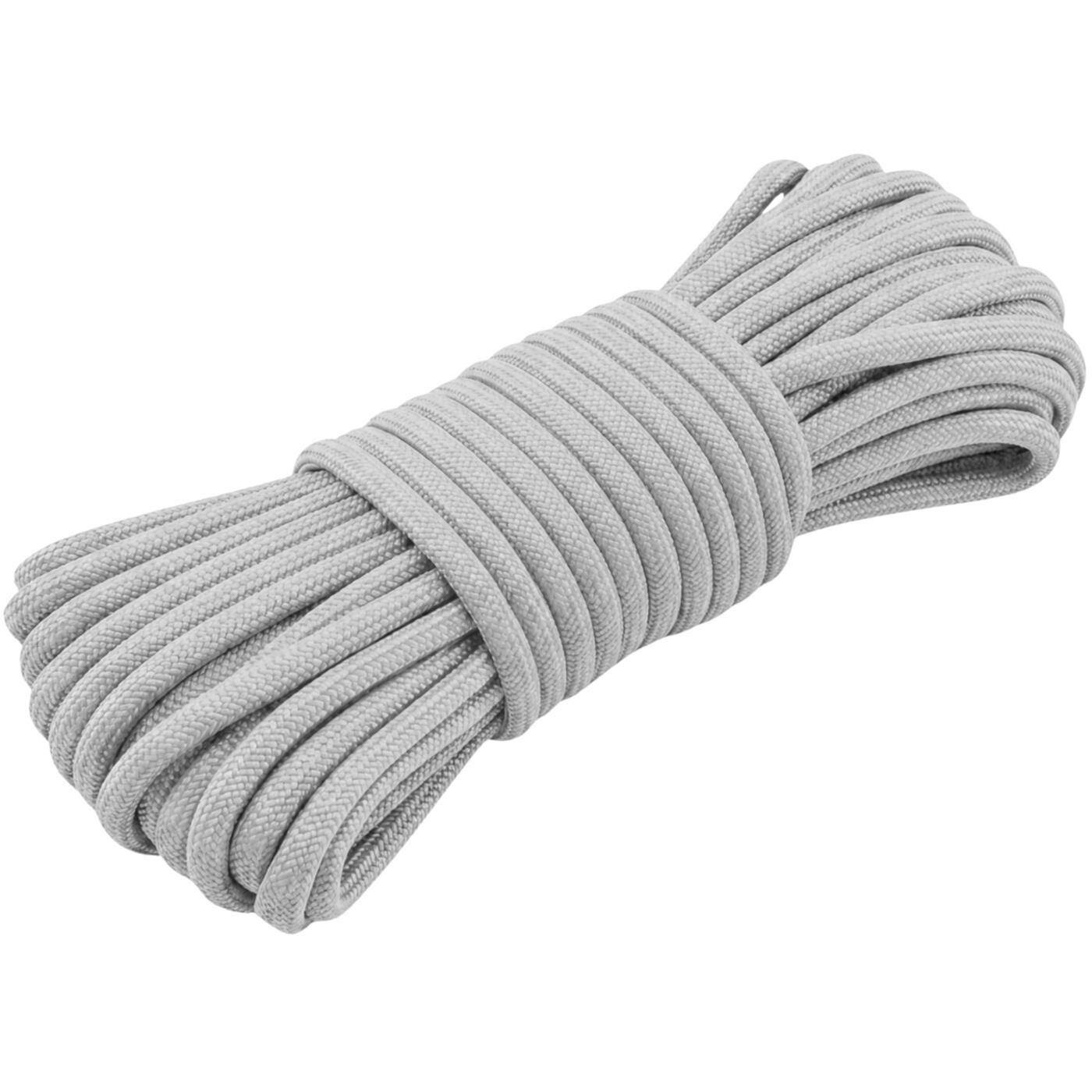 Lumonic 30m Paracord 4mm grey | 100% nylon | 7 cores, 32 strand sheath | Max. 125 kg load capacity | dog leash, bracelet, outdoor, bushcraft, tent cord