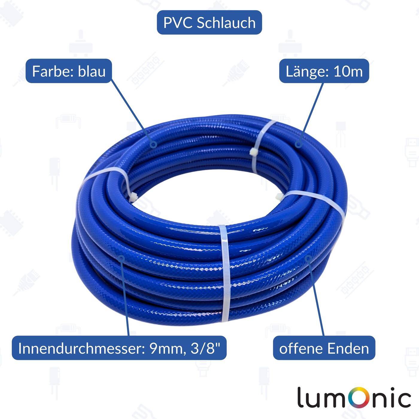 10m Druckluftschlauch 9mm Druckluft & Bewässerung Wasserschlauch PVC Schlauch bis 20 bar flexibel, abriebfest und gewebeverstärkt 10m Druckluftschlauch 9mm Druckluft & Bewässerung Wasserschlauch PVC Schlauch bis 20 bar flexibel, abriebfest und gewebeverstärkt