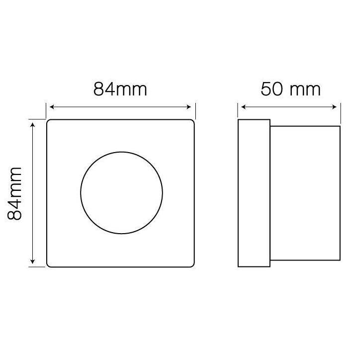 LED Installation frame Bathroom Damp room Square IP44 84x84x50mm White Aluminium Swivelling Spot GU10 MR16