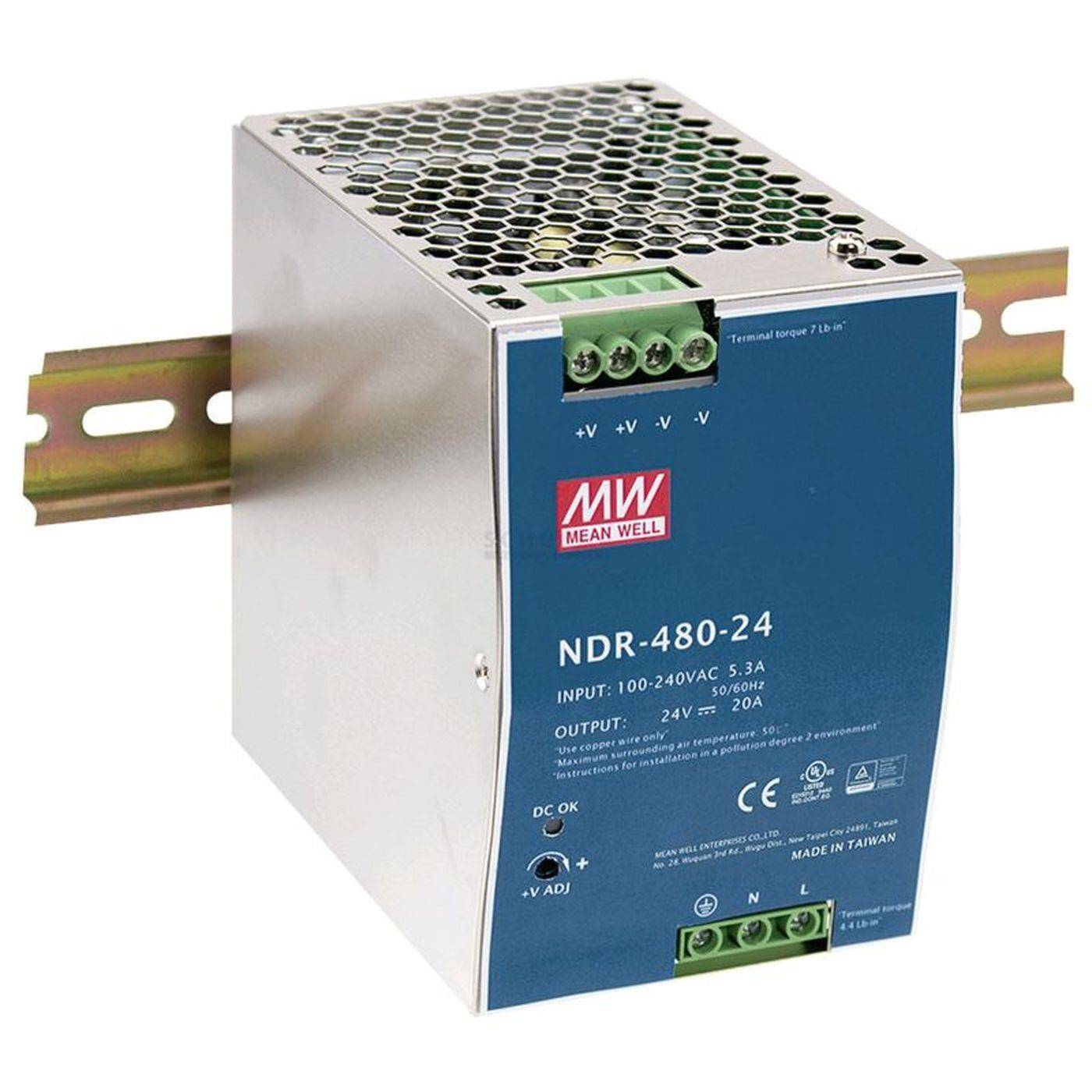MEAN WELL NDR-480-24 480W 24V 20A Din Rail power supply DIN-RAIL